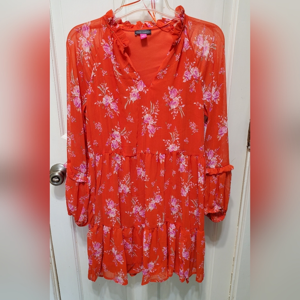 NWT Vince Camuto Orange Floral Dress